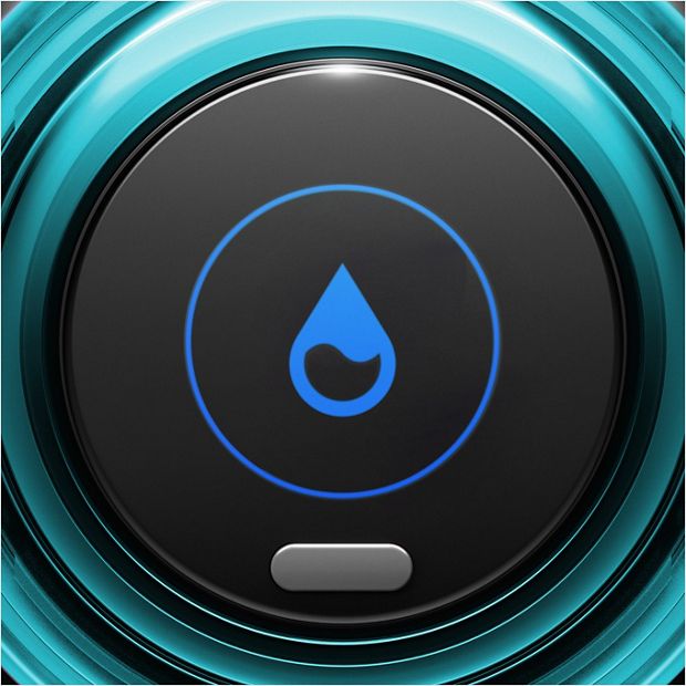 Back of LCD showing water droplet icon