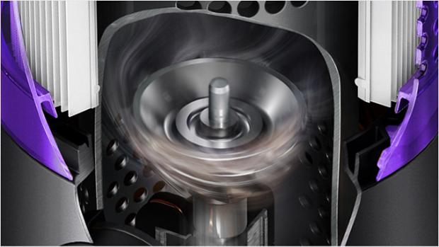 A cutaway of the side of a V12s Origin Submarine showing the motor spinning.