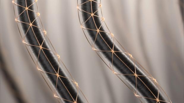 A computer visualisation of Dyson Triodetic technology's flexible bonds.