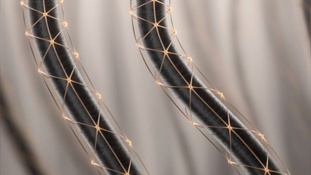 A computer visualisation of Dyson Triodetic technology's flexible bonds.