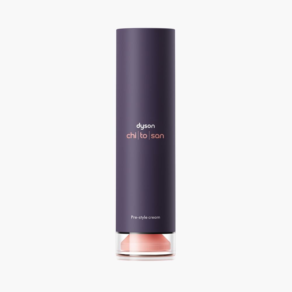 Bottle of Dyson Chitosan Pre-style cream.