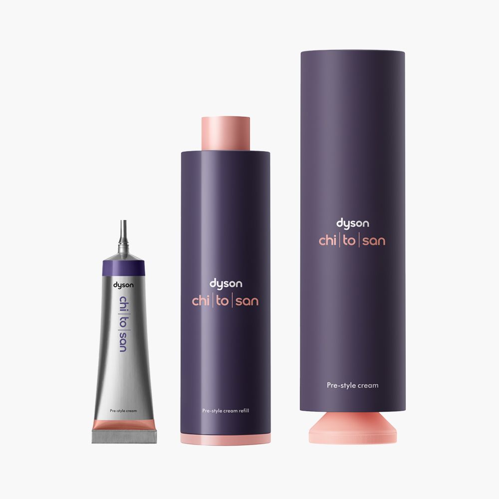 Mini-size, refill and full-size Dyson Chitosan products.