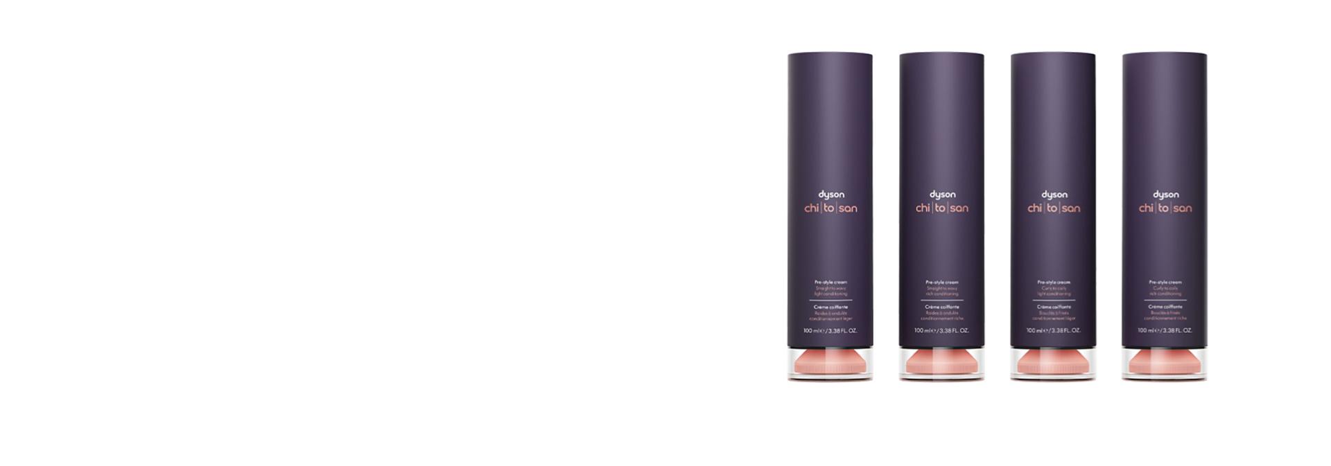 The Dyson Chitosan Pre-style cream range.