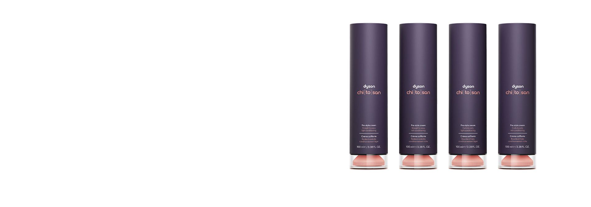 The Dyson Chitosan Pre-style cream range.