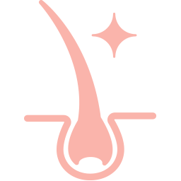 Hair follicle icon in pink.
