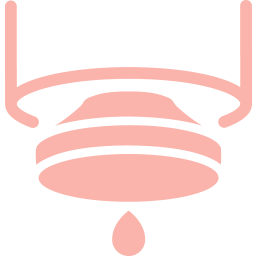 Pump mechanism icon, in pink.