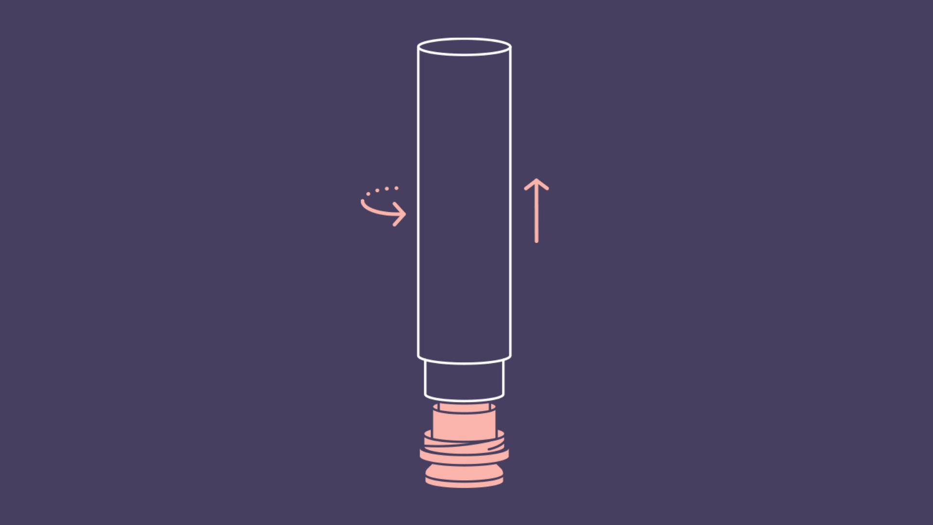 Reusable pump being detached from pump-bottle.