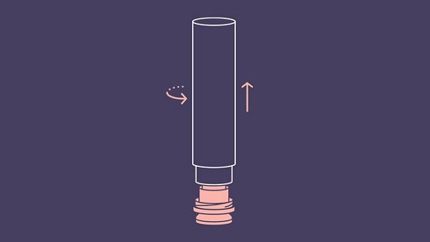 Reusable pump being detached from pump-bottle.