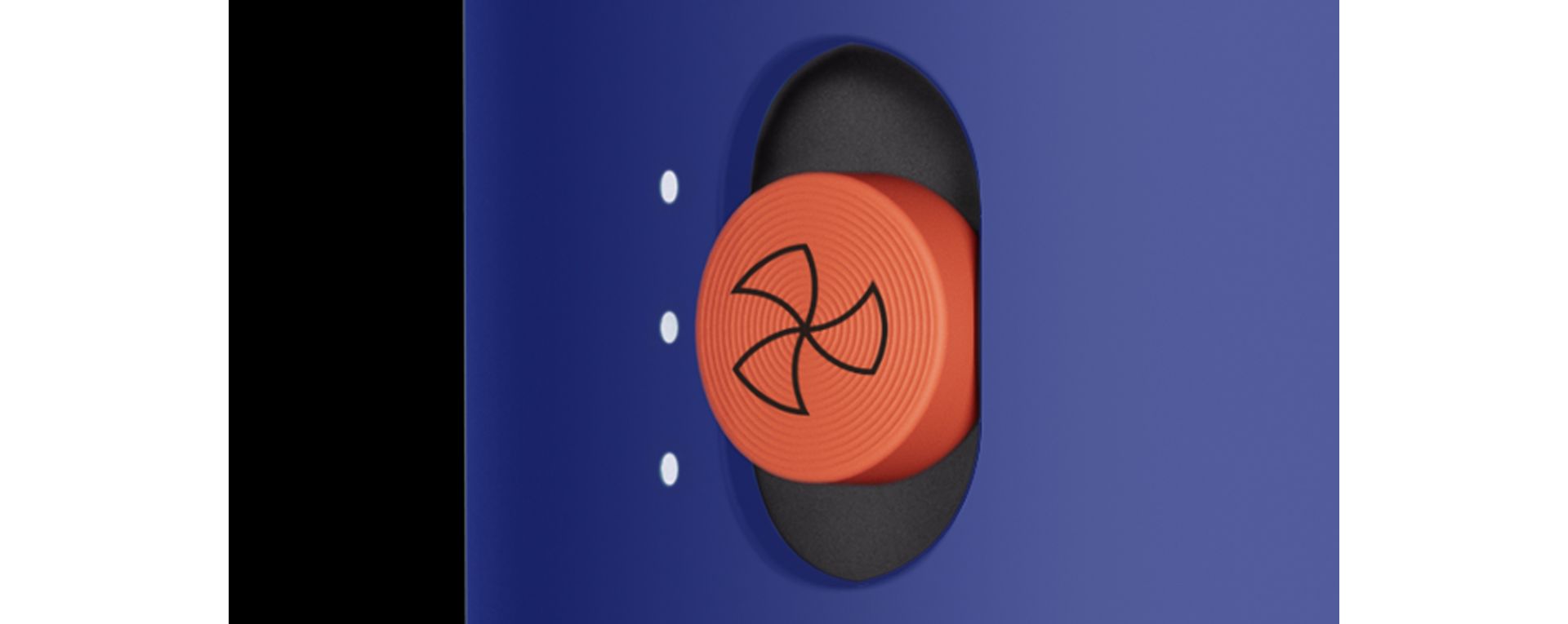 An extreme close-up shot of the airflow speed button.
