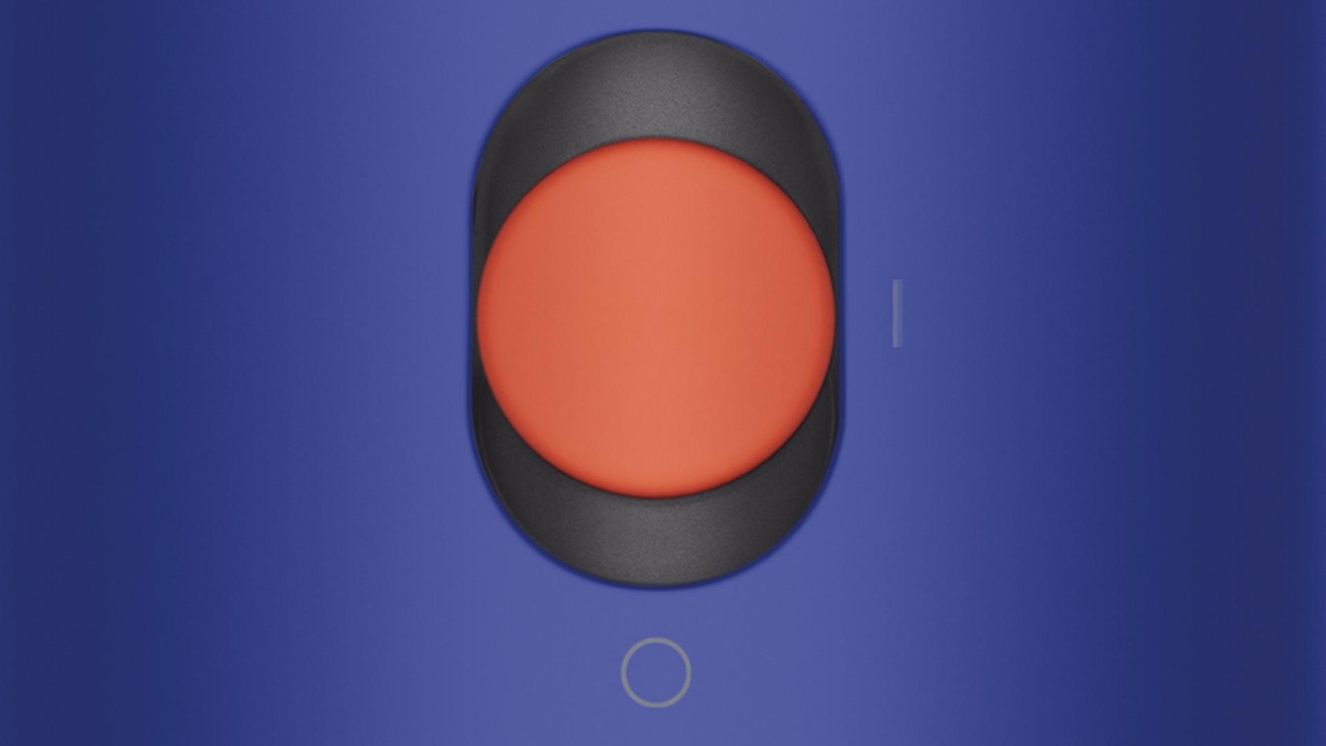 電源按鈕的超特寫鏡頭。