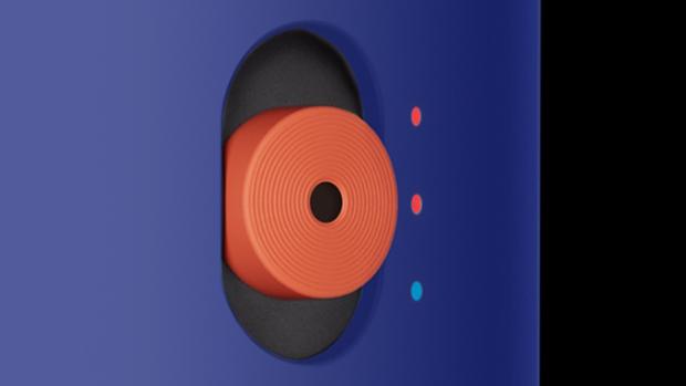 Temperatūras pogas tuvplāns.