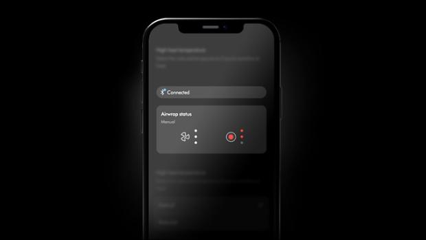 Tālruņa ekrāns, kurā redzami tiešsaistes iestatījumi lietotnē My Dyson.