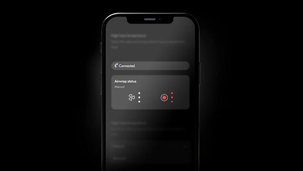 Tālruņa ekrāns, kurā redzami tiešsaistes iestatījumi lietotnē My Dyson.