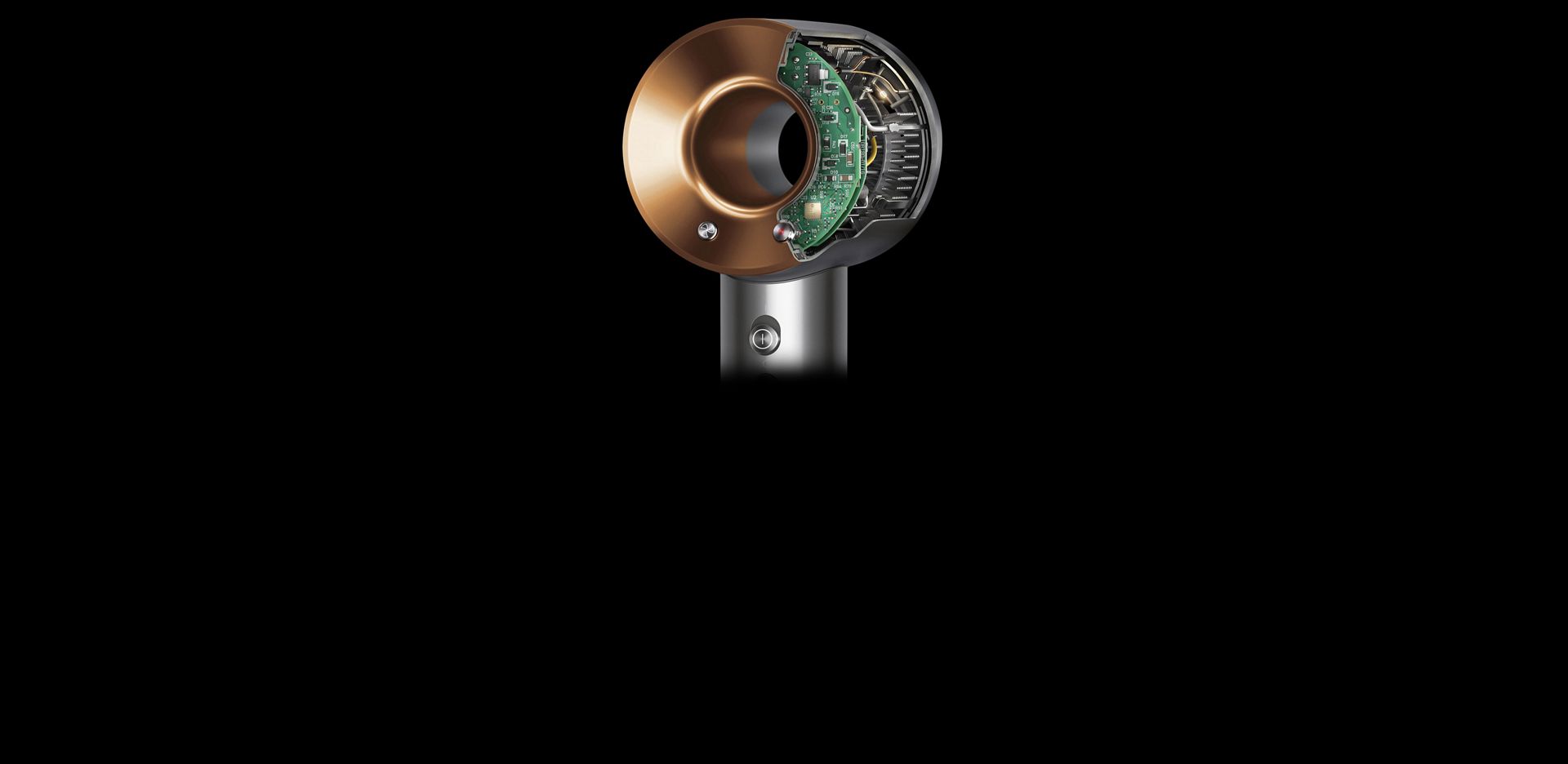 A cutaway graphic showing the technology inside the Dyson Supersonic hair dryer.