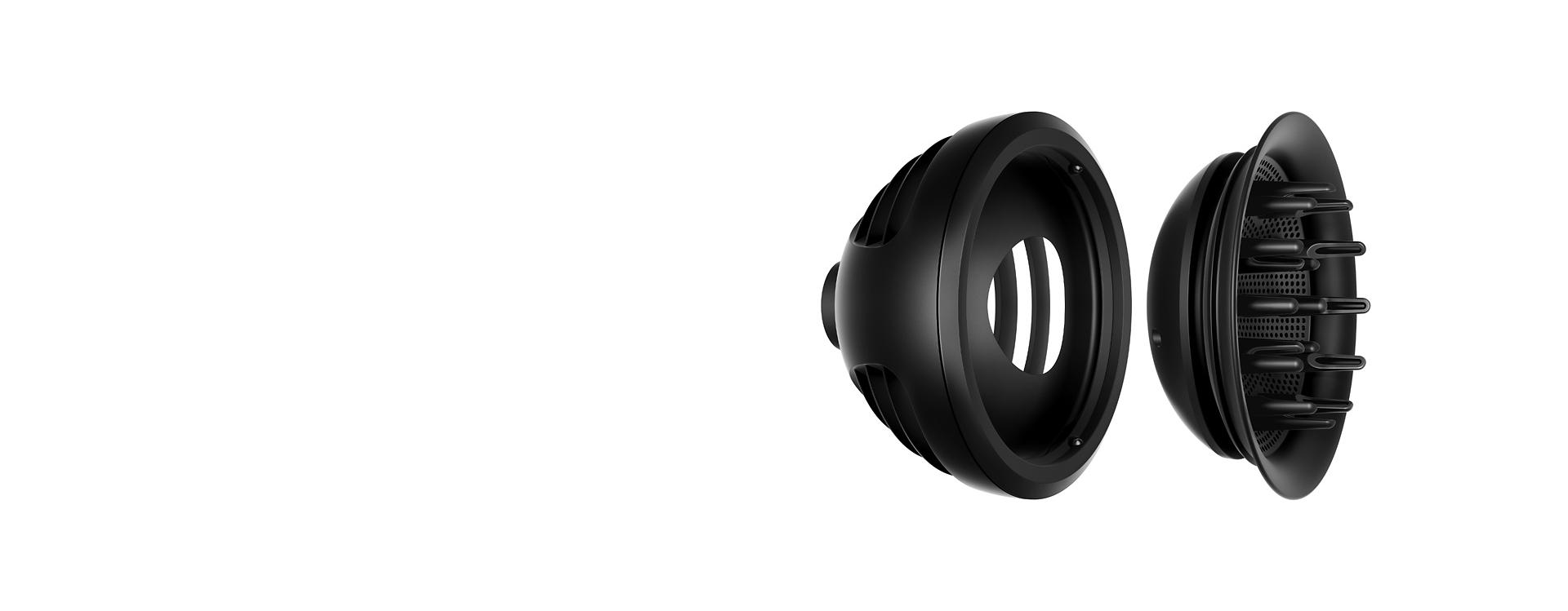 Difuzér Wave+Curl v režimu kupole a v rozptýleném režimu