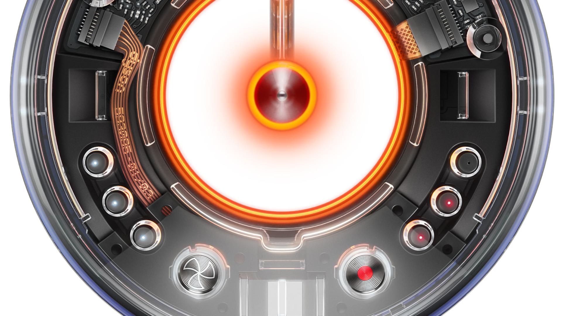 Detail osvětlení kapsle vysoušeče vlasů