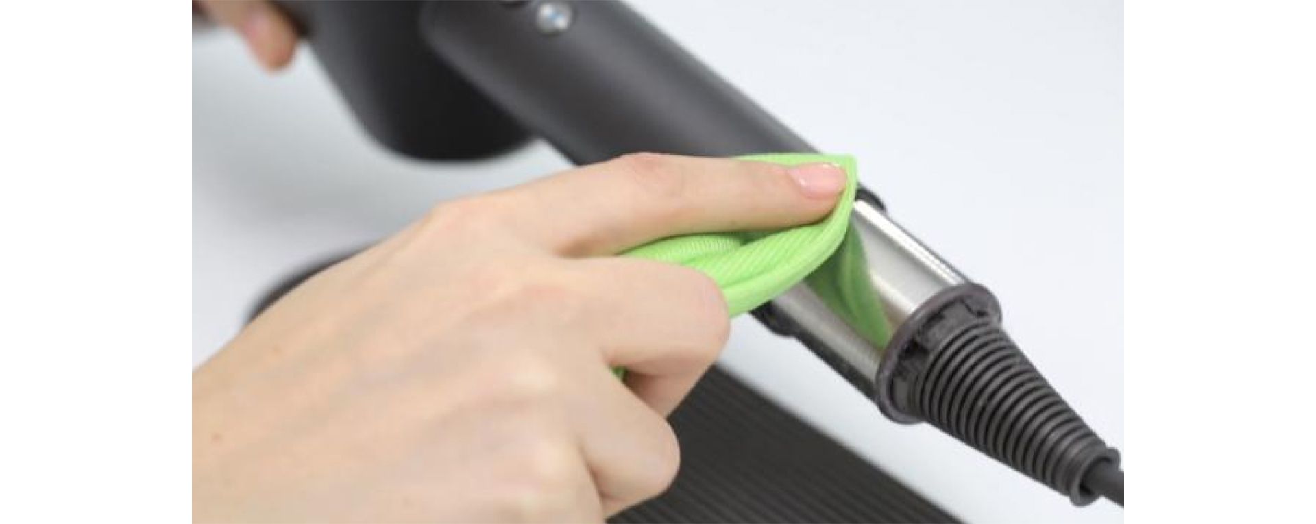 Wiping the filter with a cloth