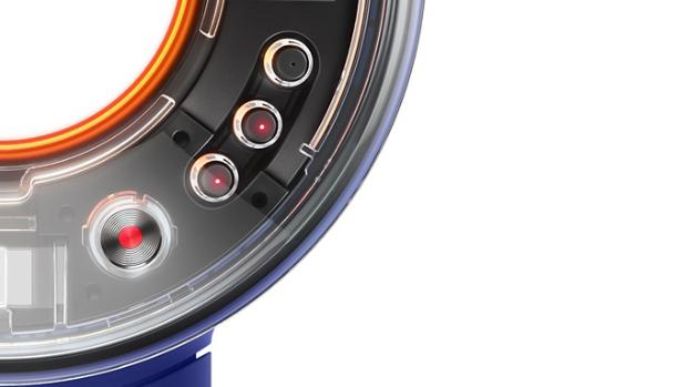 Close-up of temperature control button