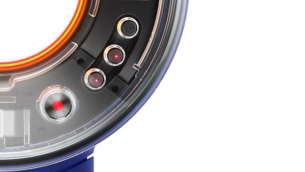 Close-up of temperature control button