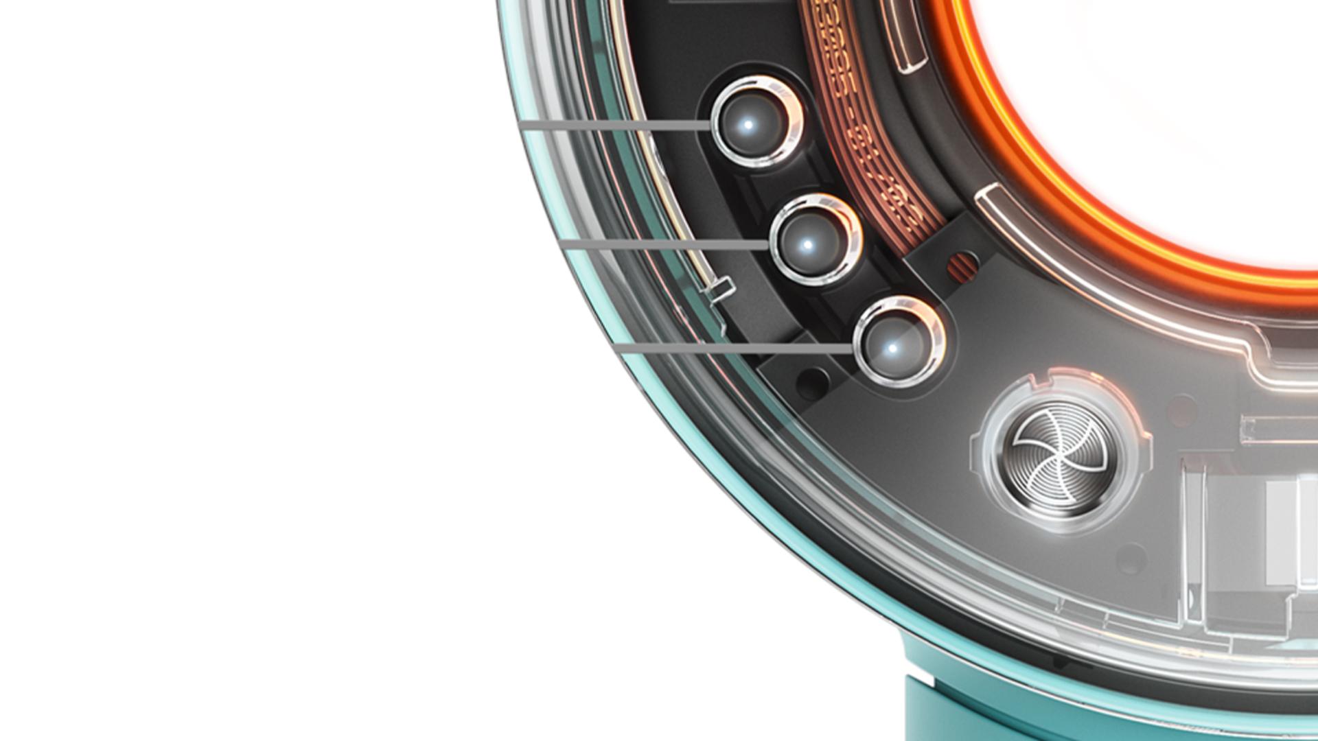 תקריב של כפתור בקר זרם האוויר