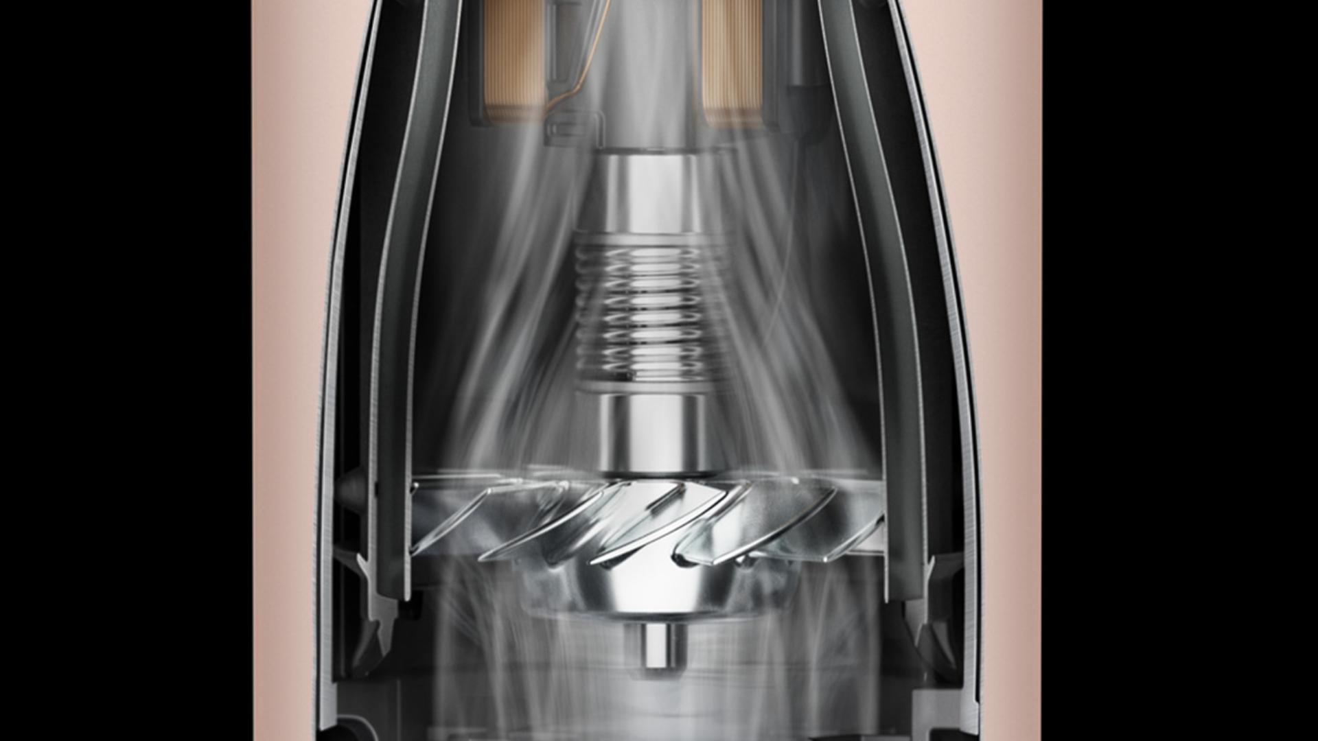 Cutaway showing Dyson Hyperdymium motor