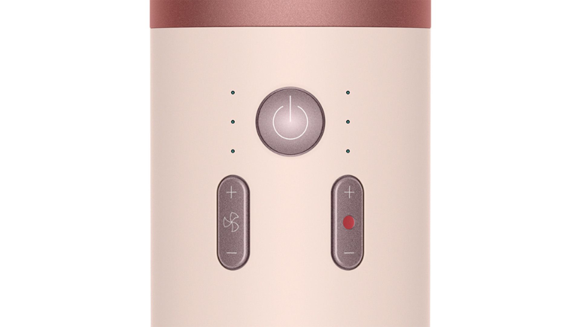 The buttons to control temperature and airflow on the Dyson Supersonic r hair dryer.