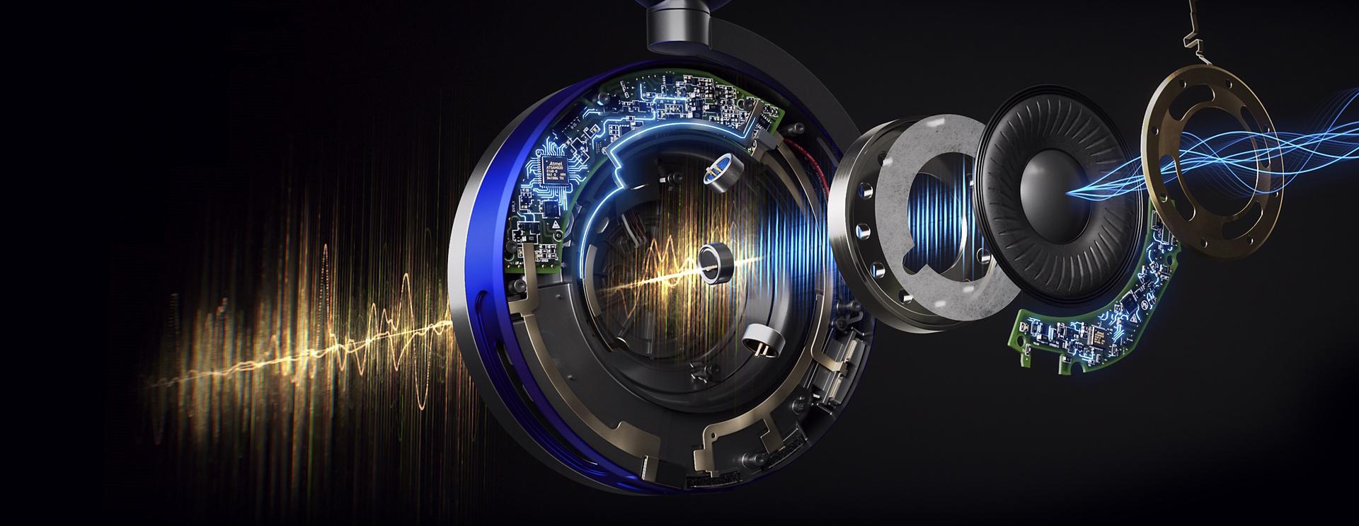 Technology inside ear cup shown