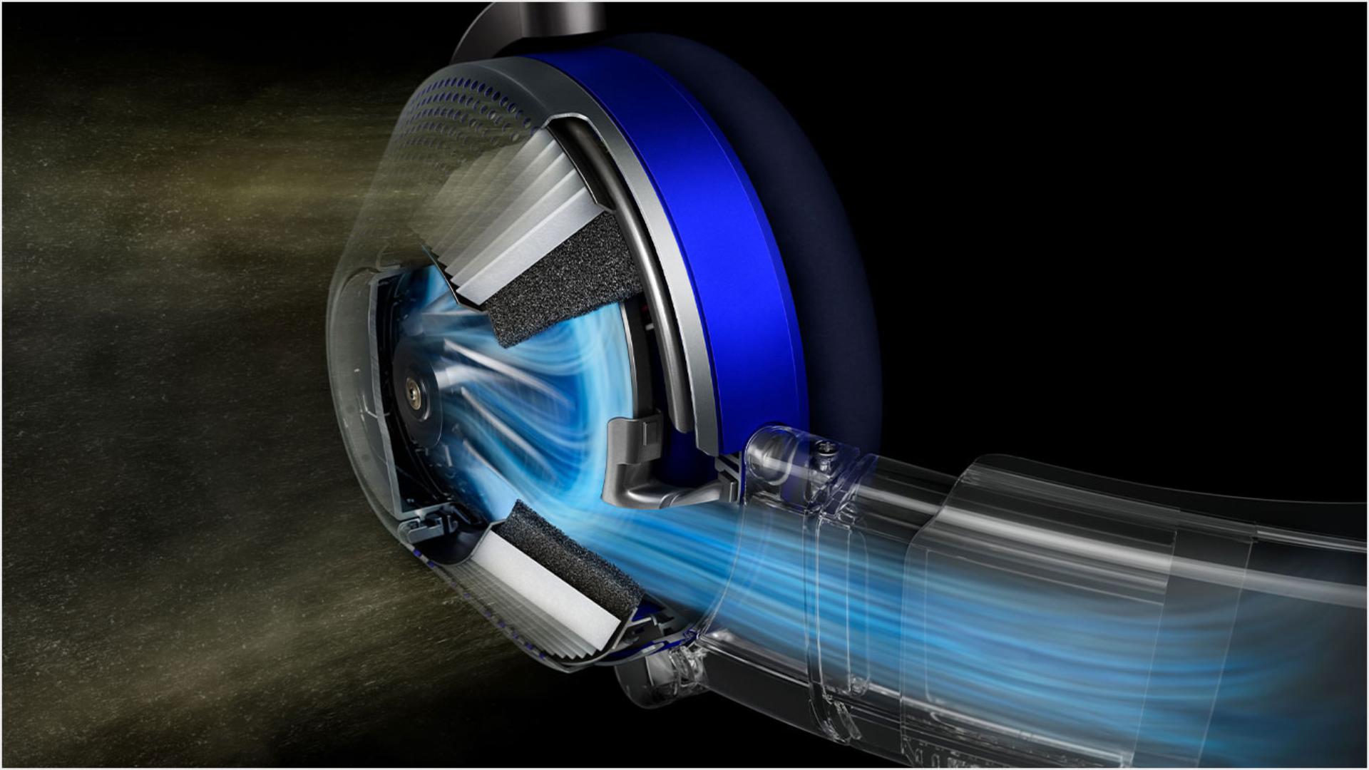 Exploded view shows technology inside the headphones.
