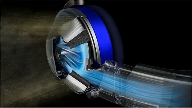 Exploded view shows technology inside the headphones.