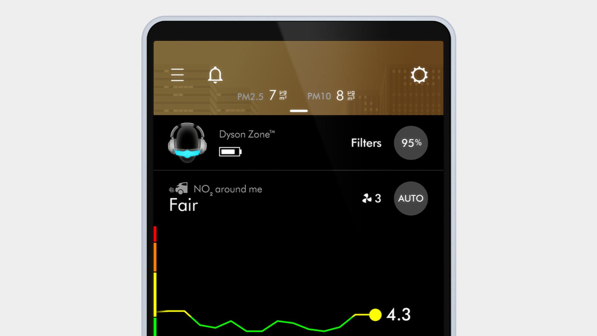 The MyDyson app on a smartphone.