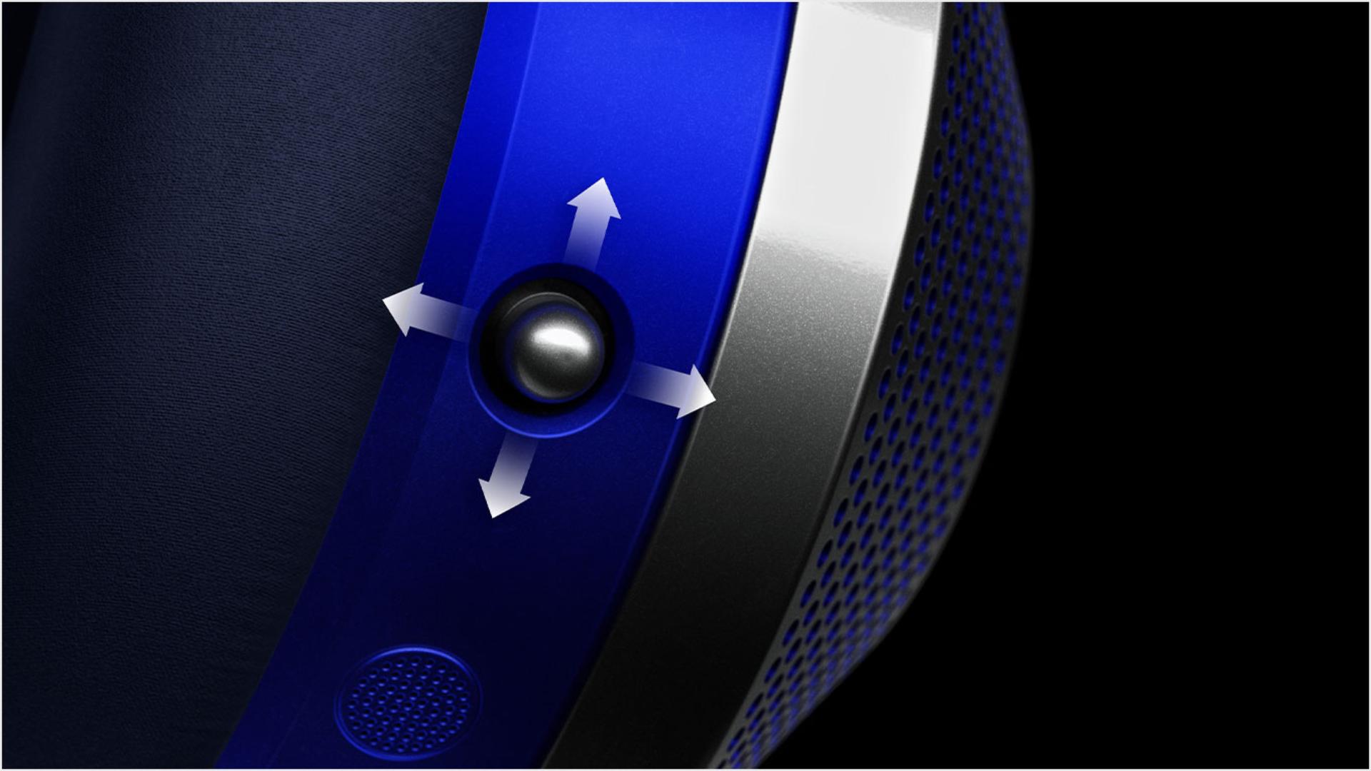 Joystick on the back of one of the ear cups