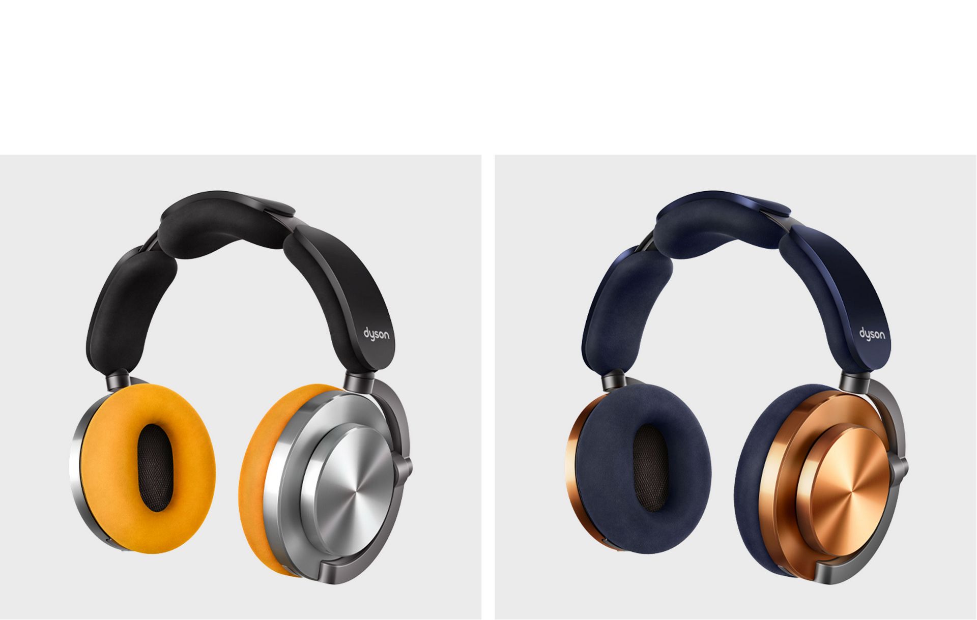 Dyson OnTrac headphones in CNC Aluminium and CNC Copper