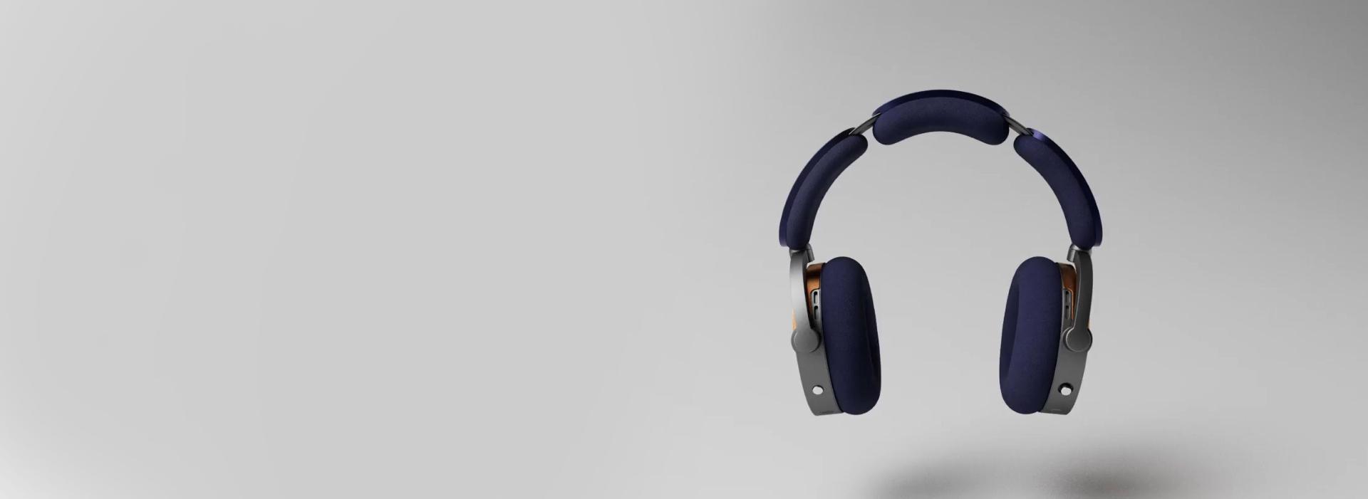 Dyson OnTrac headphones mid air.
