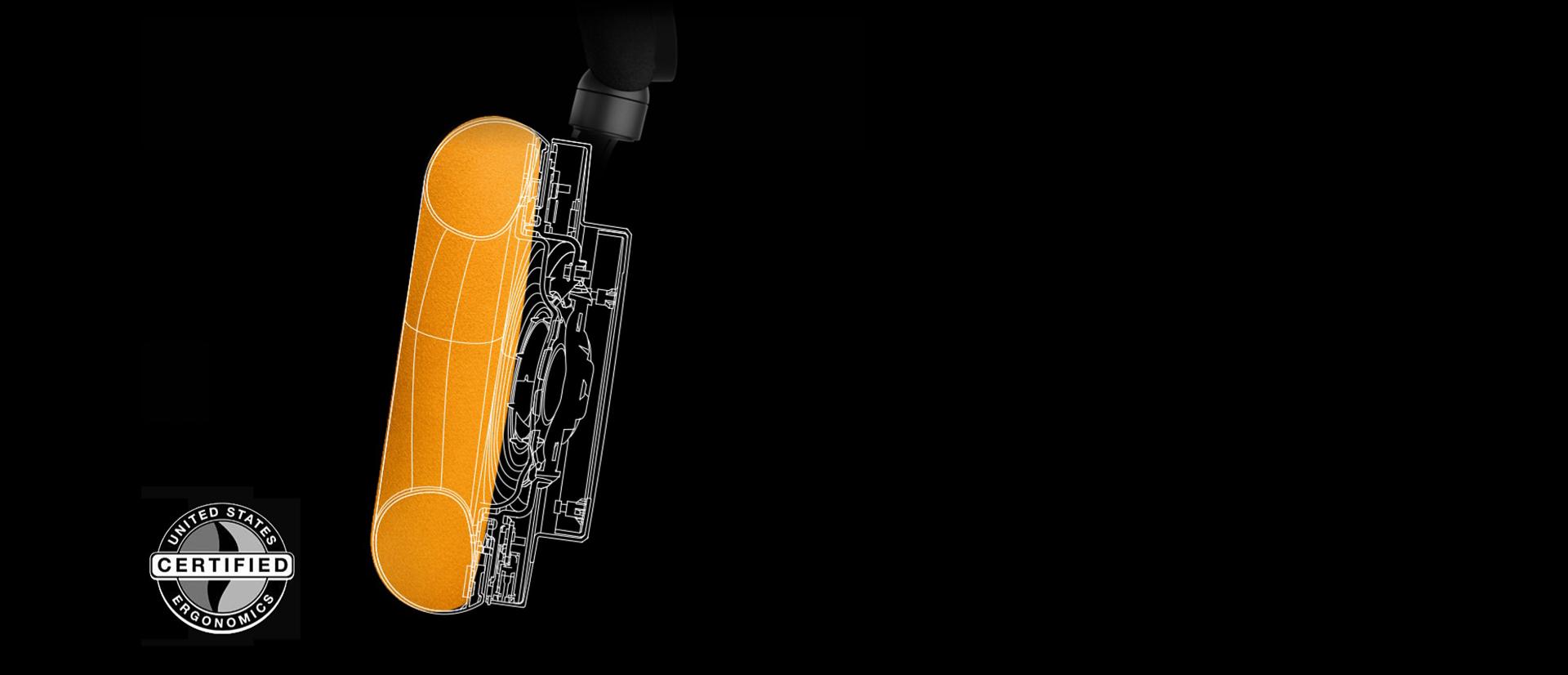 رسم لسماعات الرأس Dyson OnTrac.