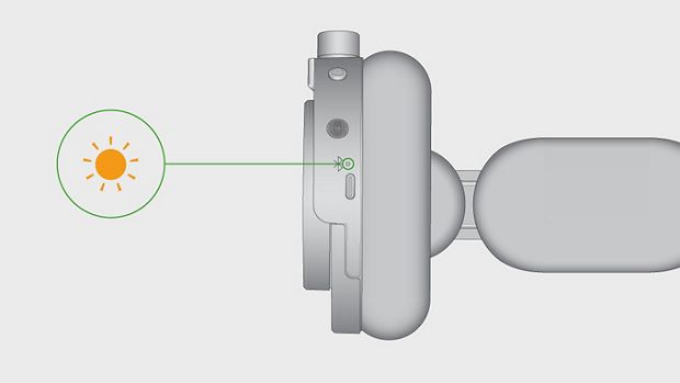 A drawing demonstrating how the Dyson OnTrac LED operates while under 10% of charge.