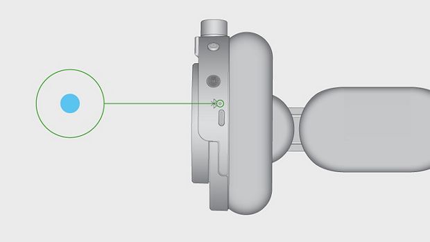 A drawing demonstrating how the Dyson OnTrac LED operates when Bluetooth successfully connects.