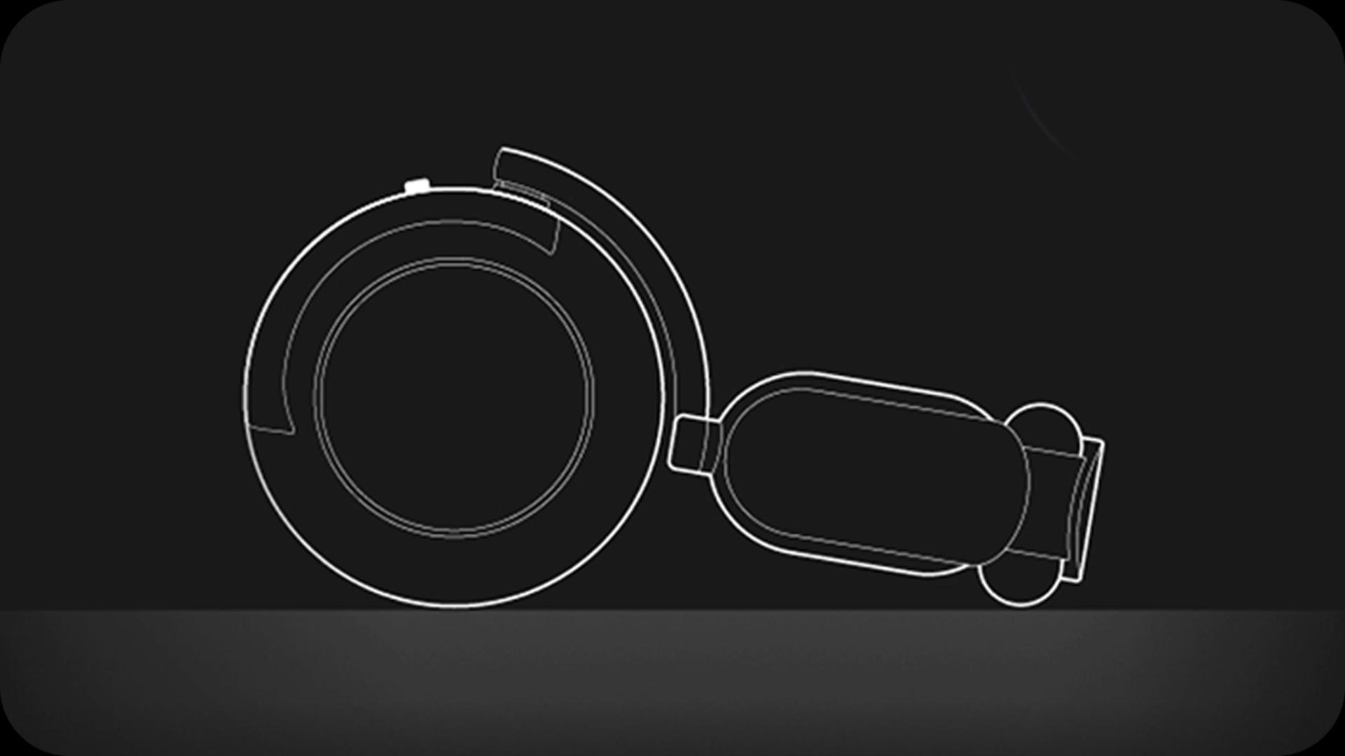 A line art diagram showing how the Dyson OnTrac Auto off function works.