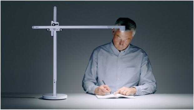 Woman working with powerful light