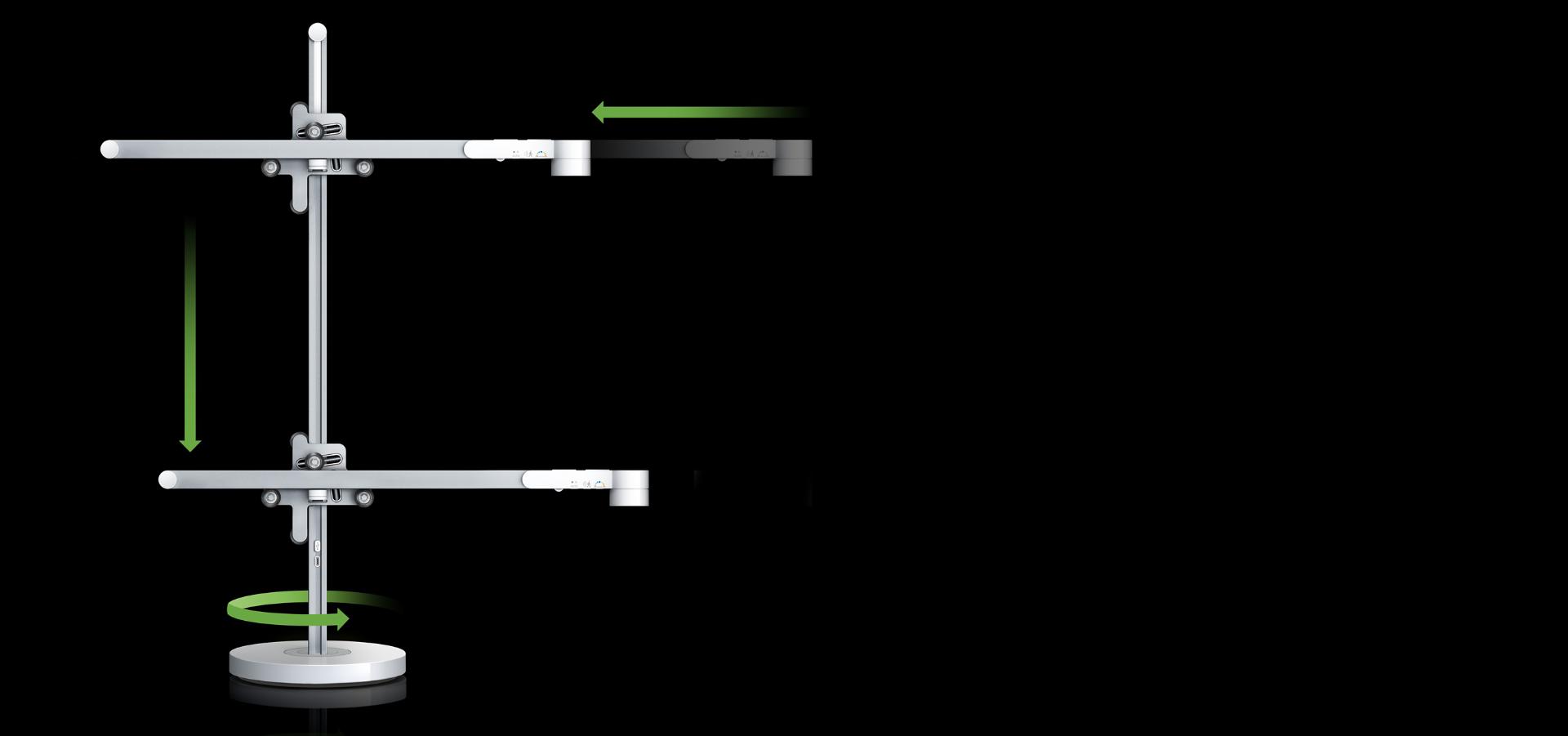Graphic showing how 3 Axis Glide™ motion works