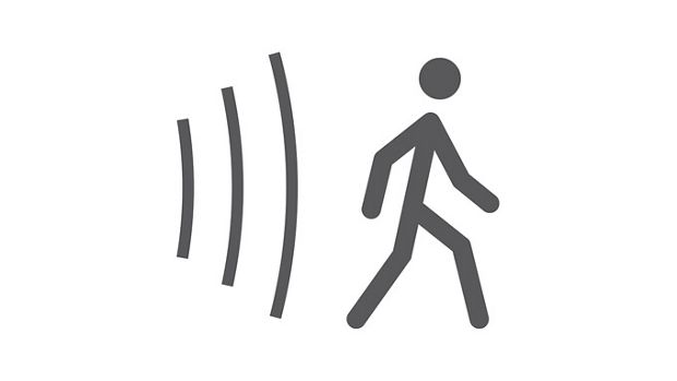 Senzor afișat detectând o persoană în mișcare.