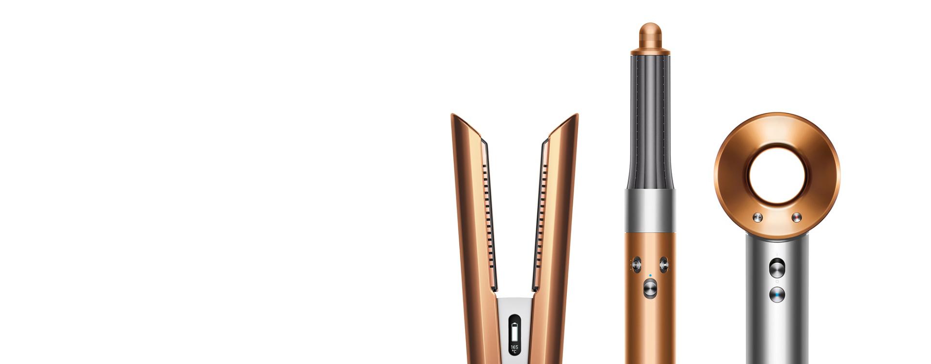 Dyson Corrale saç düzleştirici, Dyson Airwrap multi-styler saç şekillendirici ve Dyson Supersonic saç kurutma makinesi