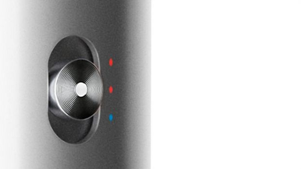 Close-up of heat control button on Dyson Airwrap
