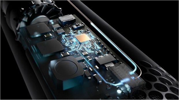 Cutaway of the Dyson Airwrap's intelligent heat control