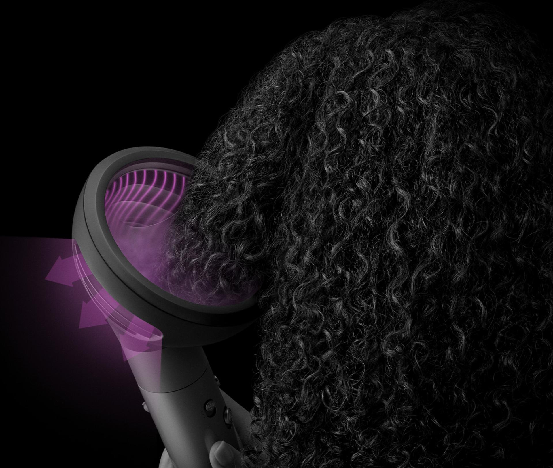 Illustration of the airflow through the Wave+Curl diffuser in Dome mode.