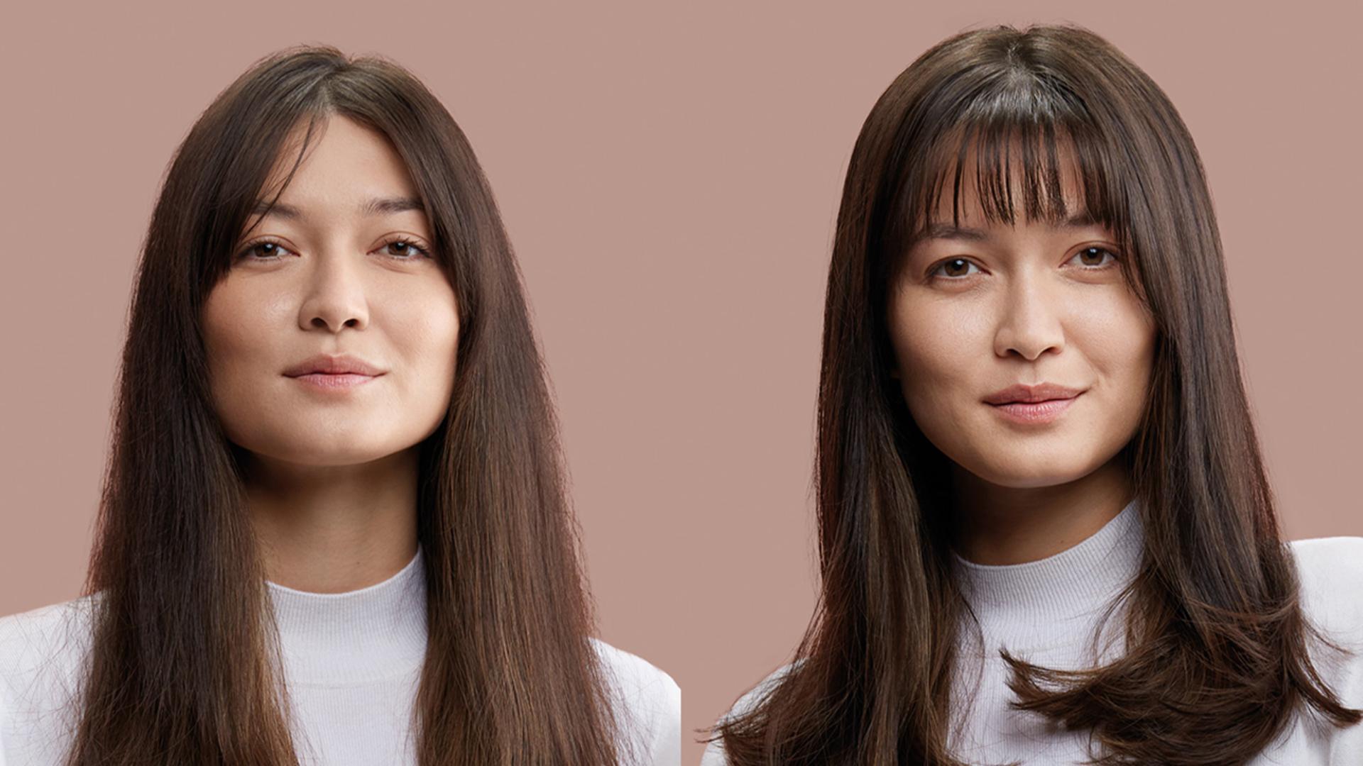 A model with dark hair styled with the Dyson Supersonic r hair dryer.