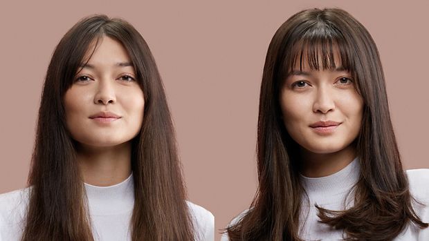 นางแบบผมสีเข้มที่จัดแต่งทรงด้วยเครื่องเป่าผม Dyson Supersonic r