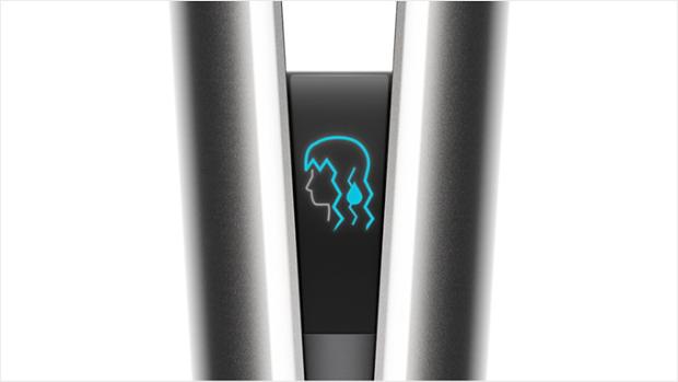 Dyson Airstrait LCD ekrāna ar animācijām tuvskats.