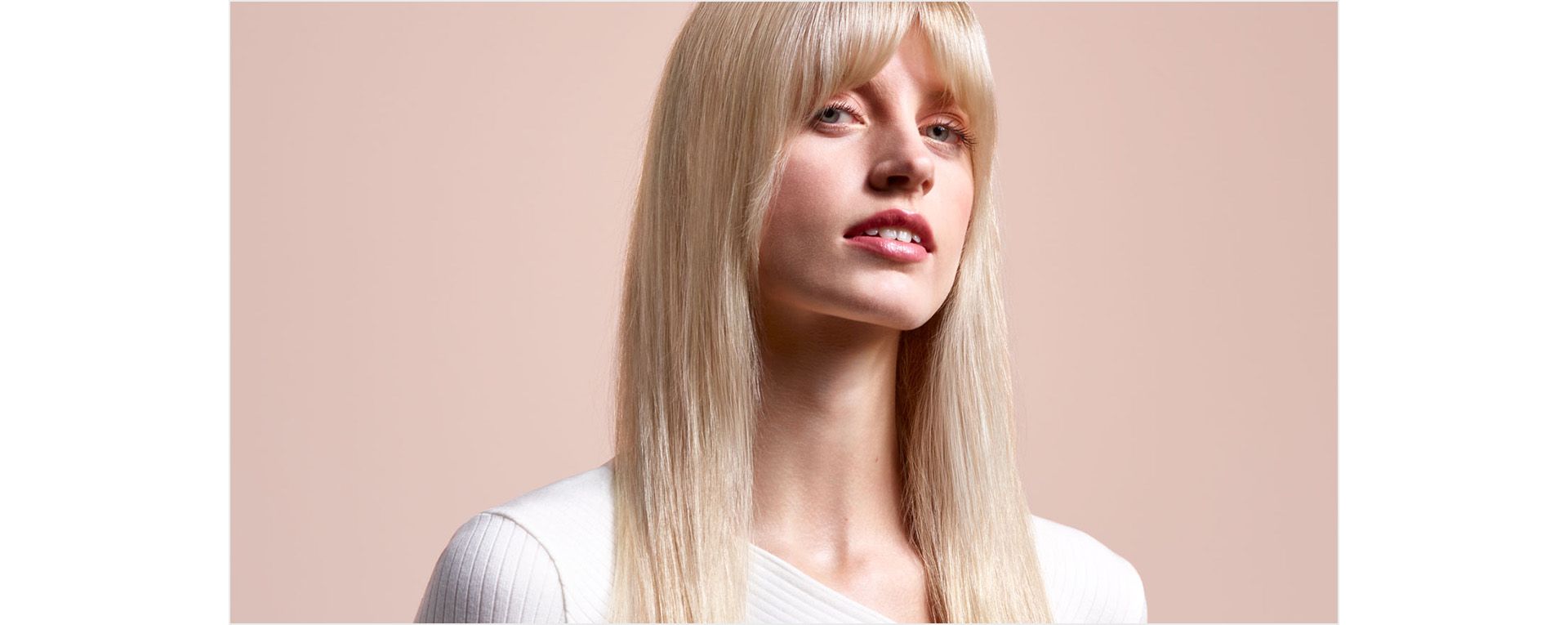 Model with long, blonde, dry hair.