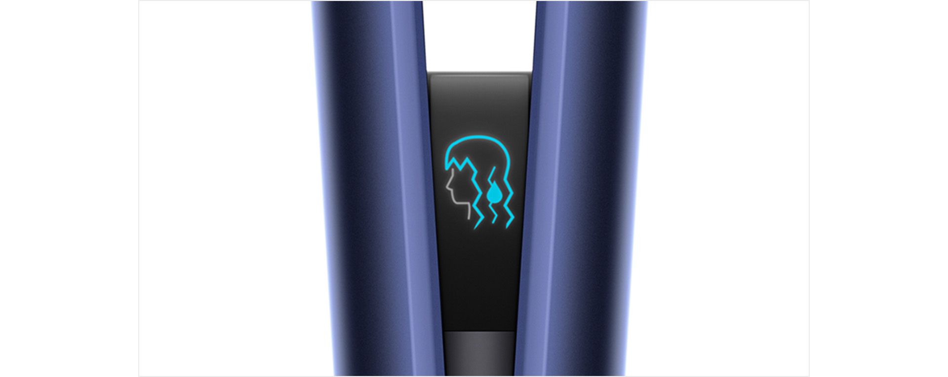 Close-up of the Dyson Airstrait LCD screen, with animations.