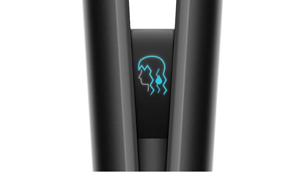 Close-up of the Dyson Airstrait LCD screen, with animations.